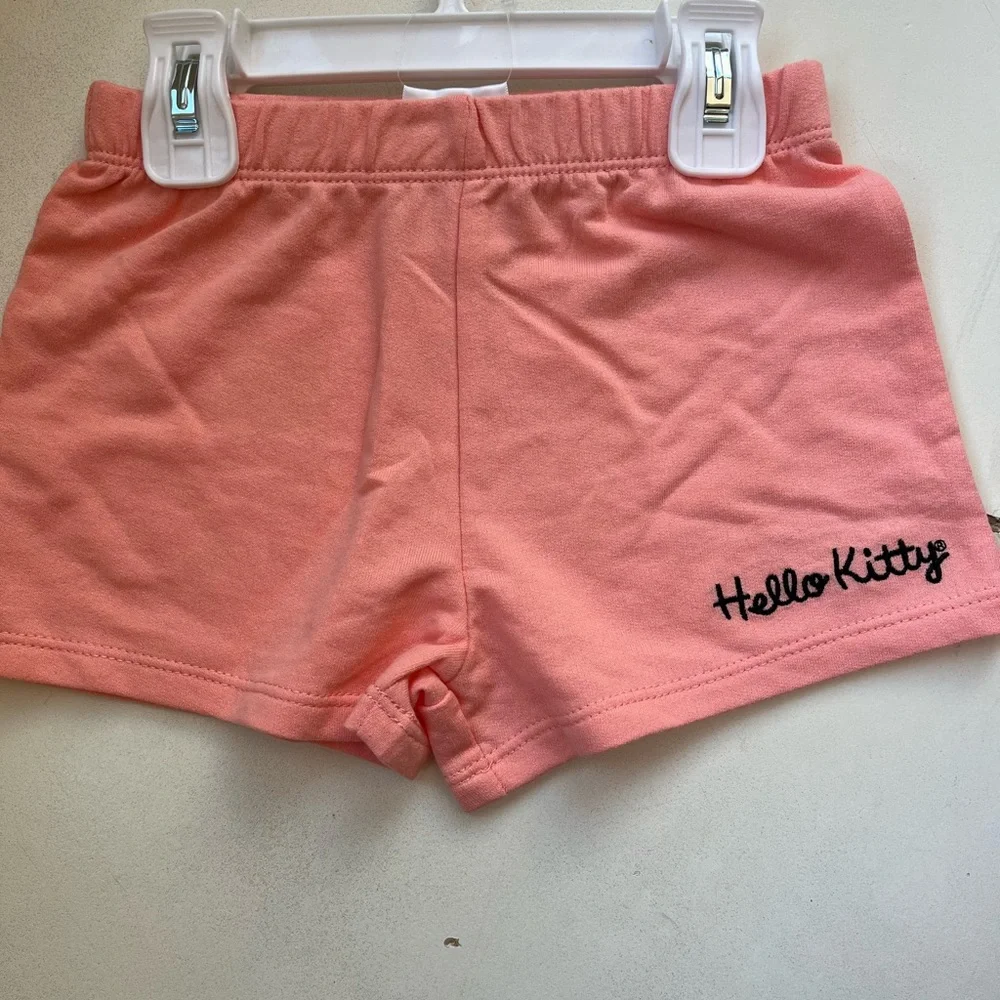 Hello Kitty Peach and White Striped Shorts Outfit